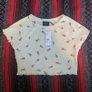 Soft rose sleep crop top